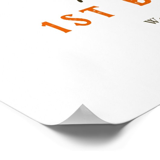 不気味1ハロウィーン1回目の誕生日ウェルカムサイン ポスター (角)