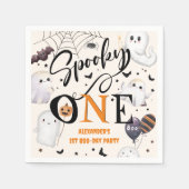 不気味1ハロウィーン1日パーティーかわいい幽霊 スタンダードカクテルナプキン (正面)