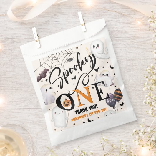 不気味1ハロウィーン1日パーティーかわいい幽霊 フェイバーバッグ (クリップ留めされた状態)