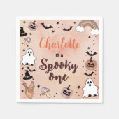 不気味1ハロウィーン1st誕生日パーティーナプキンス スタンダードカクテルナプキン (正面)