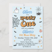 不気味1歳ハロウィーン少年1歳 招待状 (正面)