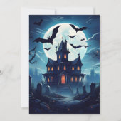 不気味、おもしろいハロウィン招待状 招待状 (裏面)