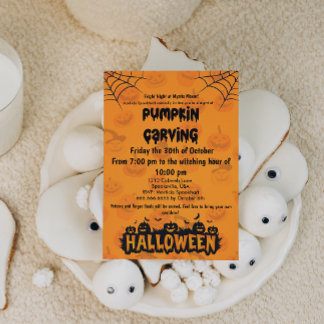 不気味&おもしろいハロウィーンパンプキンカービングパーティー 招待状
