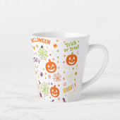不気味&おもしろいパンプキンカラフル- Halloween Pattern カフェラテマグ (右)