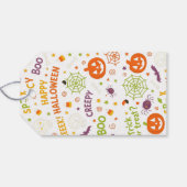 不気味&おもしろいパンプキンカラフル- Halloween Pattern ギフトタグ (裏面横)