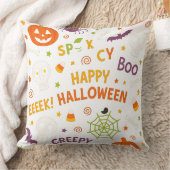 不気味&おもしろいパンプキンカラフル- Halloween Pattern クッション (ブランケット)