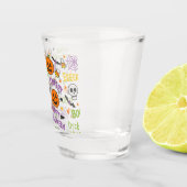 不気味&おもしろいパンプキンカラフル- Halloween Pattern ショットグラス (右)
