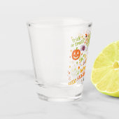 不気味&おもしろいパンプキンカラフル- Halloween Pattern ショットグラス (左)