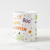 不気味&おもしろいパンプキンカラフル- Halloween Pattern ジャンボコーヒーマグカップ (正面)