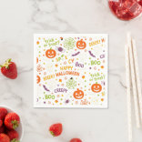 不気味&おもしろいパンプキンカラフル- Halloween Pattern スタンダードカクテルナプキン