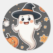 不気味&かわいい：ハロウィーンのステッカーでヨを甘くする ラウンドシール (正面)