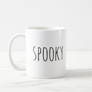 不気味.白黒かわいいタイポグラフィハロウィーン コーヒーマグカップ