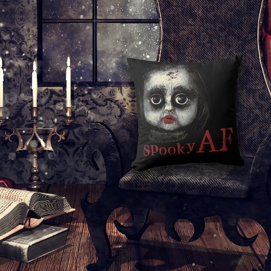 不気味AF不気味ゴシックドール顔ハロウィーン クッション