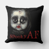 不気味AF不気味ゴシックドール顔ハロウィーン クッション (正面)