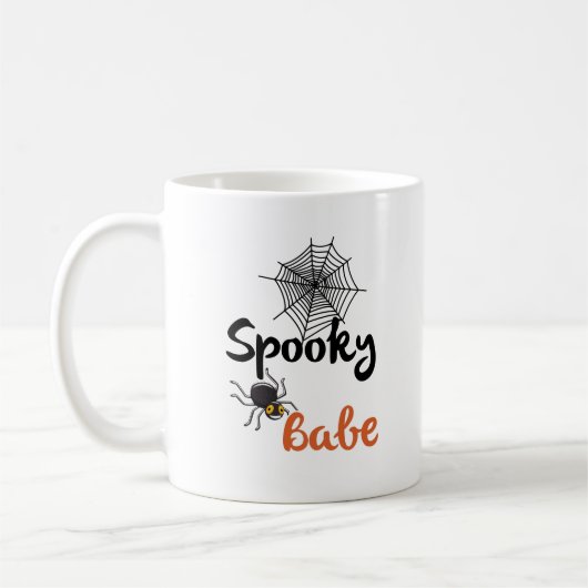 不気味Babe – かわいいハロウィーンデザイン コーヒーマグカップ (左)