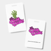 不気味Doobie Doubleハロウィーン名タグ バッジ (正面＆裏面)