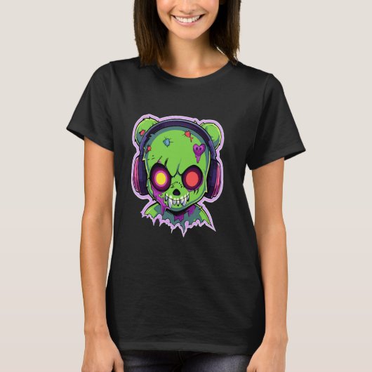 不気味EDM Bear DJサマーサイケデリックフェスティバル Tシャツ (正面)
