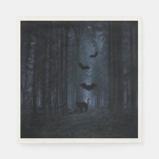 不気味Forest at Night Halloween スタンダードランチョンナプキン (正面)