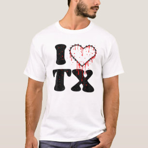 不気味i愛Txチェーンソーハートの血液の贈り物 Tシャツ