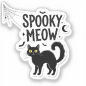 不気味Meow - Halloween Cat引用文ビニールシール シール (正面)