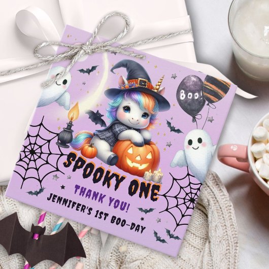 不気味ONE CUTE GIRL PURPLE HALLOWEEN 1st Birthday フェイバータグ