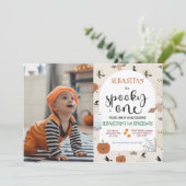 不気味One Halloween幽霊1st Birthday写真 招待状 (スタンド正面)