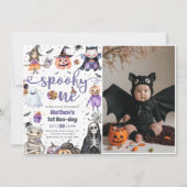 不気味One Halloween幽霊1st Birthday写真 招待状 (正面)