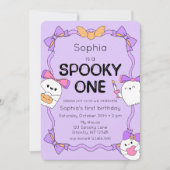 不気味One Halloween 1st Birthday Photo招待状 招待状 (正面)