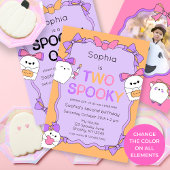 不気味One Halloween 1st Birthday Photo招待状 招待状