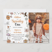 不気味One Halloween Birthday Partyの写真 招待状 (正面)