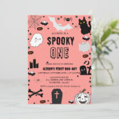 不気味One Halloween girl first birthday party 招待状 (スタンド正面)