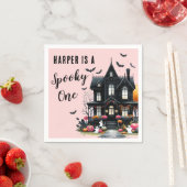 不気味One Pink Halloween 1st Birthdayパーティー スタンダードカクテルナプキン (インサイチュ)