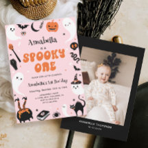 不気味One Pink Halloween Photo 1st Birthday