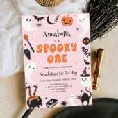 不気味One Pink Halloween Photo 1st Birthday 招待状