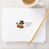 不気味Pumpkins Halloweenアドレス付きスケルトン ラベル (インサイチュ)