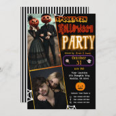 不気味Szn Glowハロウィーントレンディーフォトパーティー 招待状 (正面/裏面)