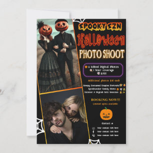 不気味Szn Glowハロウィーン写真撮影 招待状