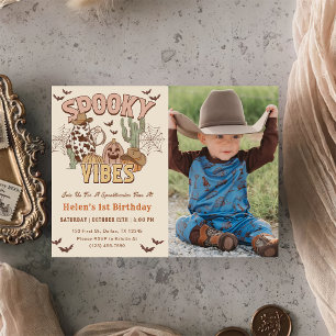 不気味Vibes 1st Birthday Westernパーティー写真 招待状