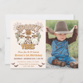 不気味Vibes 1st Birthday Westernパーティー写真 招待状 (正面)