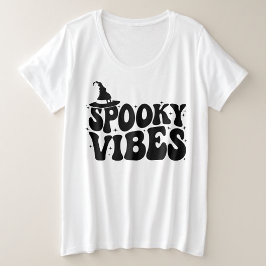 不気味Vibes, Halloween Women's プラスサイズTシャツ (デザイン正面)