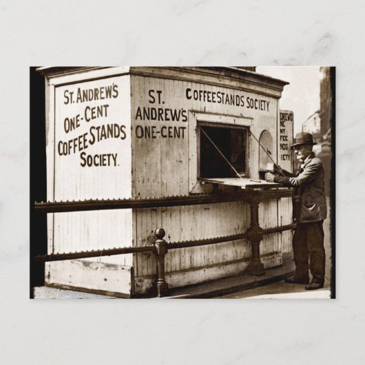 不況時代1のペニーのコーヒー立場 ポストカード (正面)