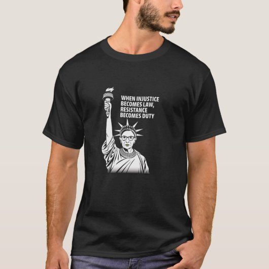 不法が法と化する時、抵抗は義務となる Tシャツ (正面)