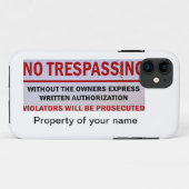 不法侵入のパーソナライズされた禁止 Case-Mate iPhoneケース (裏面(横))