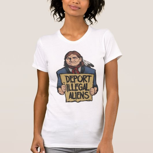 不法入国者のワイシャツを追放して下さい Tシャツ (正面)