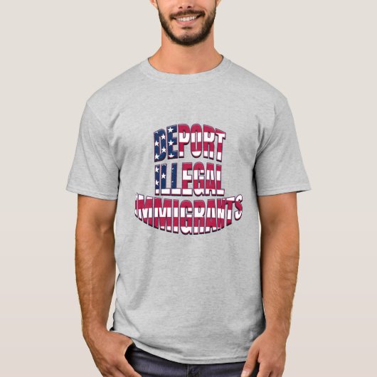 不法移民赤白青 Tシャツ (正面)