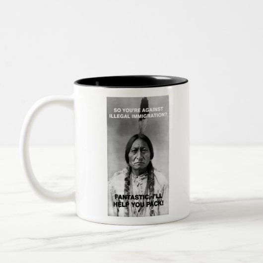 不法移民 ツートーンマグカップ (左)