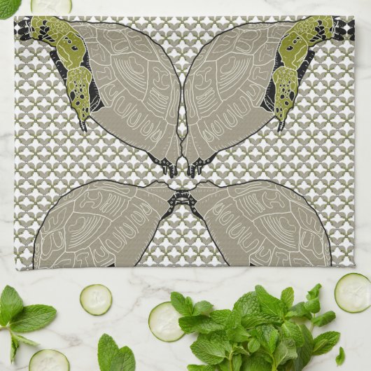 不法行為カメ キッチンタオル (折り畳み)