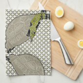 不法行為カメ キッチンタオル (四つ折り)