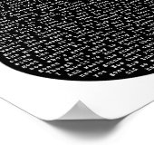 不注意なウィスパーブラック&ホワイトギターソング歌詞 ポスター (角)