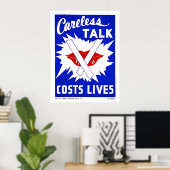 不注意なトークコストは1943 WPAに耐える ポスター (ホームオフィス)